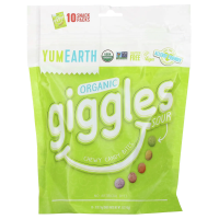 YumEarth, Organic Giggles Sour, 10 Snack Packs, .5 oz (14 g) Each