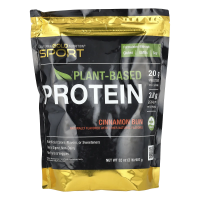 California Gold Nutrition, Растительный протеин со вкусом булочки с корицей, веганский, легко усваивается, 907 г (2 фунта)