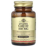 Solgar, Мегасорб CoQ-10, 100 мг, 60 мягких капсул