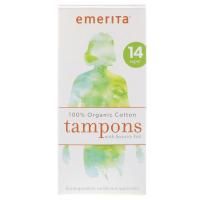 Emerita, Тампоны из 100% органического хлопка с защитной оболочкой, супер, 14 тампонов