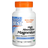 Doctor's Best, High Absorption Magnesium 100% Chelated with Albion Minerals, 120 Tablets