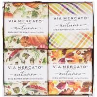European Soaps, Via Mercato, Autumno, набор мыла с маслом ши, 4 вида мыла, 50 г каждый