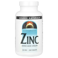 Source Naturals, Цинк, 50 мг, 250 таблеток