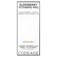 Codeage, Vitamins, бузина и иммунный комплекс, голубика и малина, 120 мл (4 жидк. унц.)