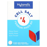 Hyland's Naturals, Клеточная соль №4 Ferrum Phosphoricum 6X 100 таблеток