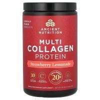 Dr. Axe / Ancient Nutrition, Multi Collagen Protein Powder, Strawberry Lemonade, 18.9 oz (535 g)