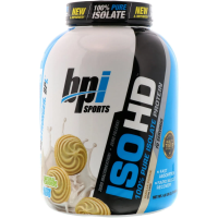 BPI Sports, ISO HD, 100% чистый изолят белка, ванильное печенье, 4,8 ф. (2170 г)
