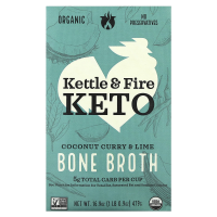 Kettle & Fire, Bone Broth, кокосовый карри и лайм, 479 г (16,9 унции)