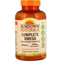 Sundown Naturals, Полная Омега, 1400 мг, 90 мягких желатиновых капсул