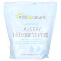 Mild By Nature, капсулы со стиральным порошком, без запаха, на 60 загрузок, 1077 г (2,38 фунта)