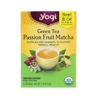 Yogi Tea, Зеленый чай, Маракуйя и маття, 16 чайных пакетиков, 1,12 унц. (32 г)