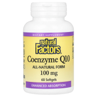 Natural Factors, Коэнзим Q10, Увеличенная абсорбция, 100 мг, 60 гелевых капсул