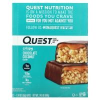 Quest Nutrition, Протеиновый батончик Quest Hero с хрустящим шоколадом и кокосом 12 батончиков