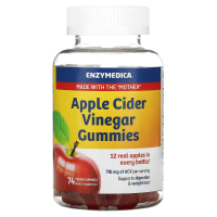 Enzymedica, Жевательные мармеладки с яблочным уксусом, 74 веганских жевательных мармеладки