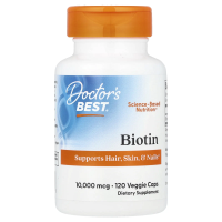 Doctor's Best, Биотин, 10000 мкг, 120 вегетарианских капсул