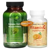 Irwin Naturals, Immuno-Shield, All Season Wellness, 100 Liquid Soft-Gels + Vitamin C, 500 mg, 30 Capsules