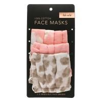 Kitsch, маски для лица многоразового использования из 100% хлопка, розовые, 3 шт. в упаковке
