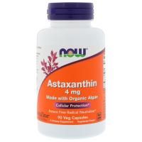 Now Foods, Astaxanthin, Made with Organic Algae, 4 mg, 90 Veg Capsules