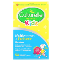 Culturelle, мультивитамины и пробиотики для детей от 3 лет, натуральный фруктовый пунш, 50 жевательных таблеток