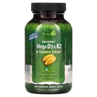 Irwin Naturals, Мощный комплекс витаминов D3 и K2, 60 мягких таблеток с жидким содержимым