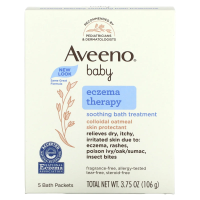 Aveeno, Для детей, лечение экземы, успокаивающая ванна, без запаха, 5 пакетов для ванны, 3.75 унций (106 г)