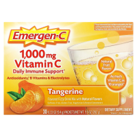 Emergen-C, Витамин C, Ароматизированная шипучка, мандарин, 1000 мг, 30 пакетиков по 9,4 г каждый