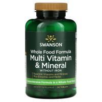 Swanson, Whole Food Formula, мультивитамины и минералы, 90 таблеток