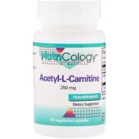 Nutricology, Ацетил-L-карнитин, 250 мг, 60 вегетарианских капсул
