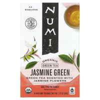 Numi Tea, Органический чай, зеленый чай, жасмин, 18 чайных пакетиков, 1,27 унц. (36 г)