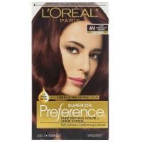 L'Oreal, Краска для волос Superior Preference с технологией против вымывания цвета и системой придания сияния, теплый, темный красно-коричневый 4M, на 1 применение