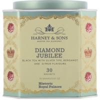 Harney & Sons, Бриллиантовый юбилей, черный чай с серебряными кончиками, со вкусом бергамота и цитрусовых, 30 пакетиков, 2,67 унции (75 г)