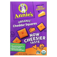 Annie's Homegrown, Cheddar Squares, запеченные квадратные крекеры с чеддером, 7.5 унций (213 г)
