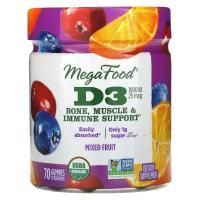 MegaFood, D3, Mixed Fruit, 1000 МЕ (25 mcg), 70 Gummies