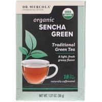 Dr. Mercola, Органический зеленый чай Сенча, Традиционный зеленый чай, 18 чайных пакетиков, 1,27 унц. (36 г)