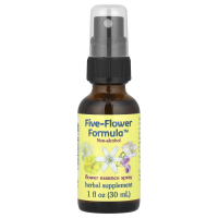 Flower Essence Services, Five-Flower Formula, Спрей с цветочной эссенцией, не содержит спирта, 1 ж. унций (30 мл)