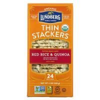Lundberg, Thin Stackers, красный рис и киноа, без соли, 24 рисовых торта
