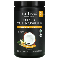Nutiva, Органические среднецепочечные триглицериды (MCT) в виде порошка, со вкусом ванили, 300 г