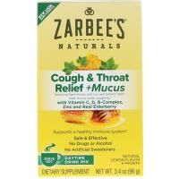 Zarbee's, Снижение болезненных симптомов в горле, при кашле, отхаркивание, дневной напиток, натуральный лимонный вкус, 6 пакетиков, 3,4 унц. (96 г) каждый