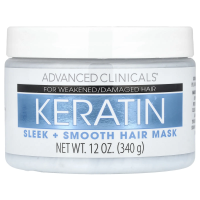 Advanced Clinicals, маска с кератином для гладкости волос, 340 г (12 унций)