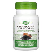 Nature's Way, Древесный уголь (Charcoal), активированный, 280 мг, 100 капсул