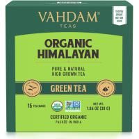 Vahdam Teas, зеленый чай, органический гималайский, 15 чайных пакетиков, 30 г (1,06 унции)