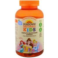 Sundown Naturals Kids, Дети, полный мультивитаминный жевательный мармелад, принцесса Диснея, виноград, апельсин и вишня, 180 жевательных мармеладок