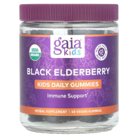 Gaia Herbs, Kids Daily, жевательные мармеладки, черная бузина, 40 веганских жевательных таблеток