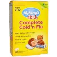 Hyland's Naturals, 4Kids Complete Cold 'n Flu, для детей от 2-12 лет, 125 быстрорастворимых таблеток