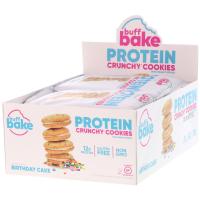 Buff Bake, Protein Crunchy Cookies with Peanut Spread, Birthday Cake, 8 Cookie Packs, 14.32 oz (408 g)