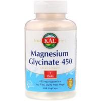 KAL, Глицинат магния 450, 180 растительных капсул