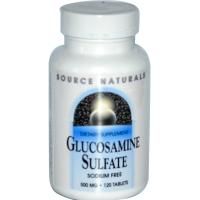Source Naturals, Сульфат глюкозамина, без натрия, 500 мг, 120 таблеток