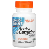 Doctor's Best, Ацетил-L-карнитин с Biosint Carnitines, 500 мг, 60 вегетарианских капсул