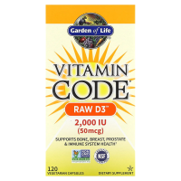 Garden of Life, Vitamin Code, необработанный витамин D3, 2000 МЕ, 120 капсул UltraZorbe