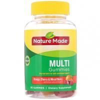 Nature Made, Мультивитаминные жевательные таблетки, апельсин, вишня, смесь ягод, 90 жевательных таблеток